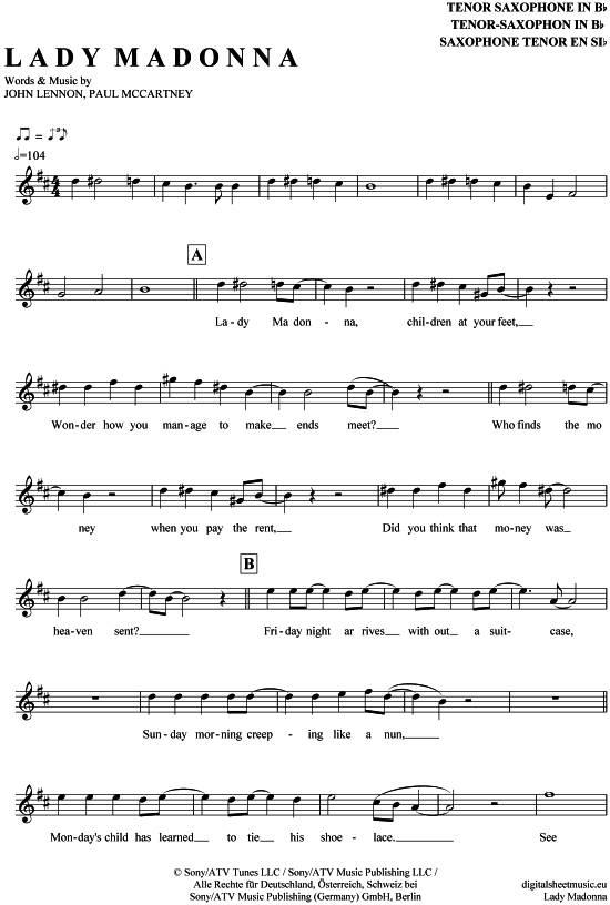 Product picture to: Lady Madonna The Beatles