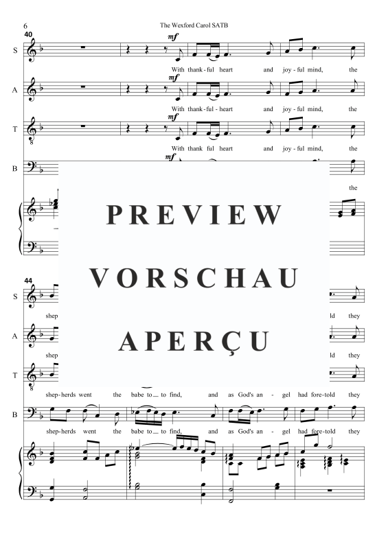 Produktgalerie: Seite 9 von 11 The Wexford Carol, , Gemischter Chor und Klavier