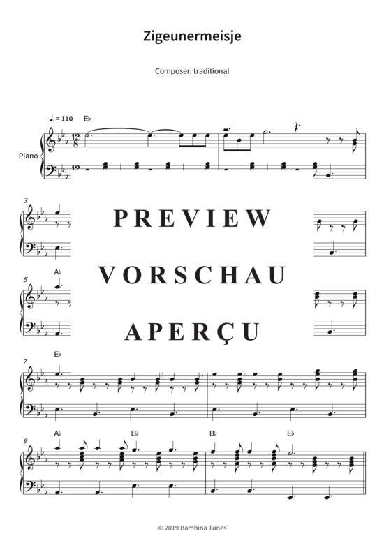 Produktgalerie: Seite 4 von 6 Zigeunermeisje , , Klavier Solo