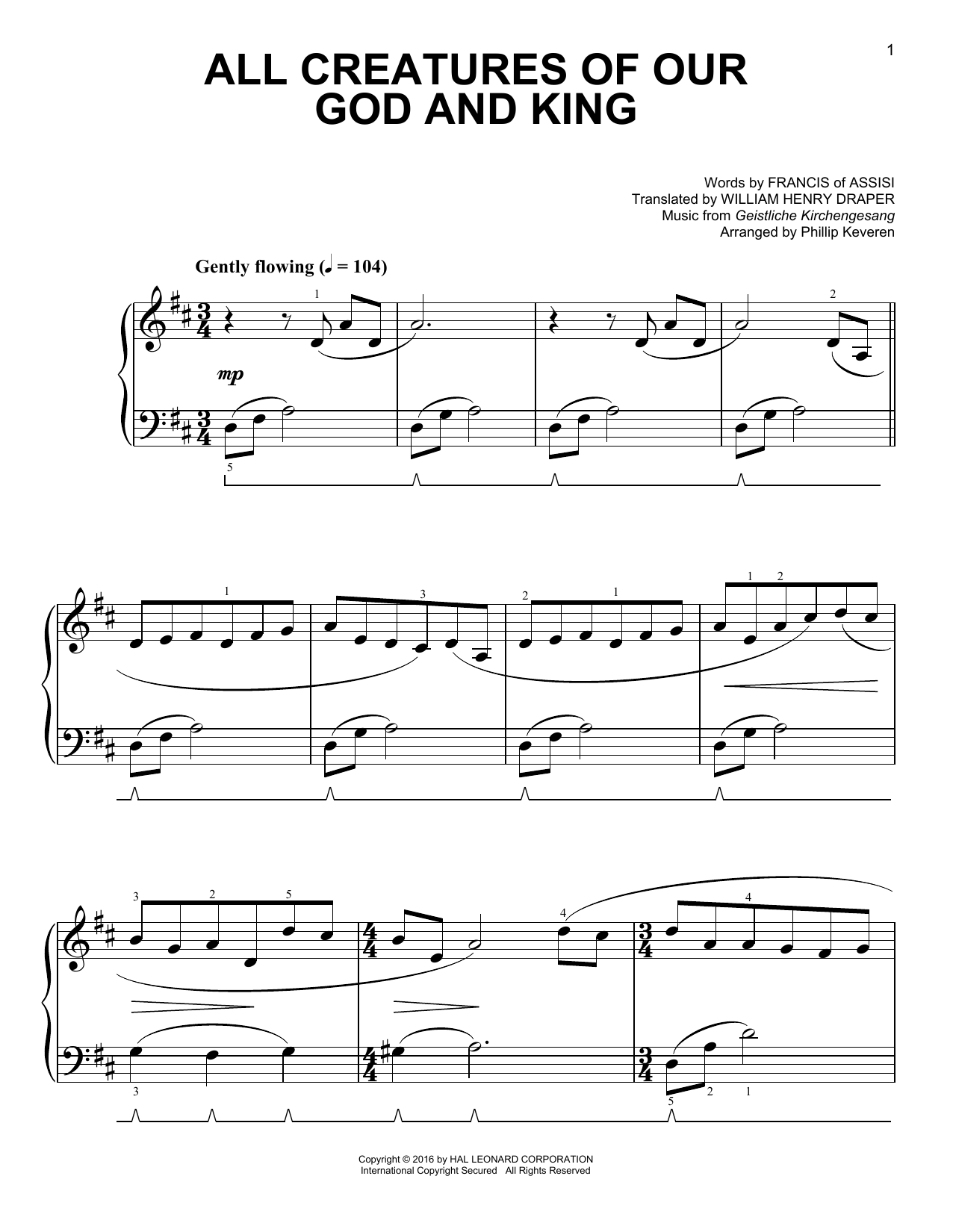 Product picture to: All Creatures Of Our God And King [Classical version] (arr. Phillip Keveren)