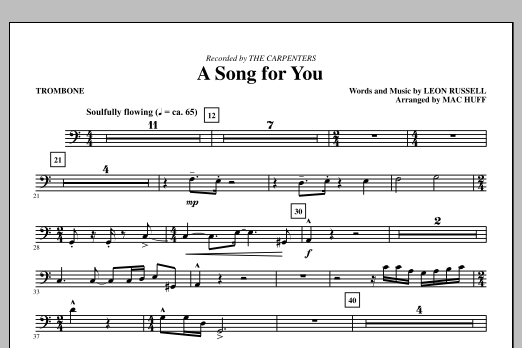 Produktgalerie: Seite 1 von 1 A Song For You (arr. Mac Huff) - Trombone, Carpenters, Chor