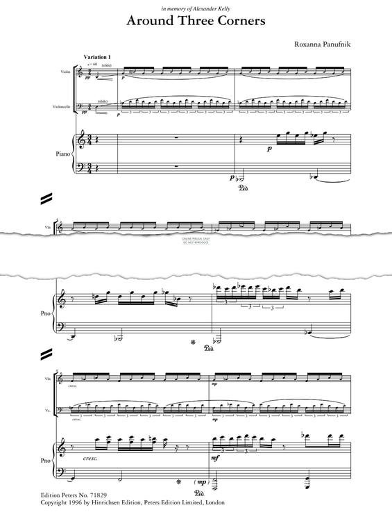 Produktgalerie: Seite 1 von 1 Around Three Corners, Roxanna Panufnik, Klavier, Violine, Violoncello