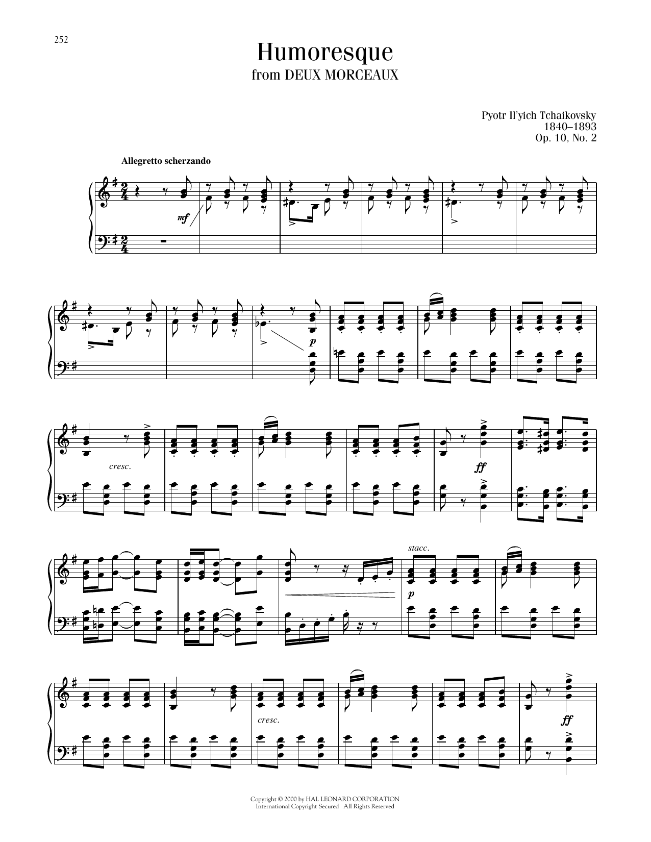 Produktbild zu: Humoresque, Op. 10, No. 2