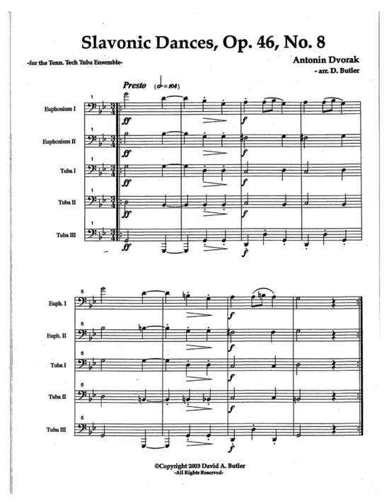 Product picture to: Slavonic Dances Op. 46 No. 8 Anton Dvorak