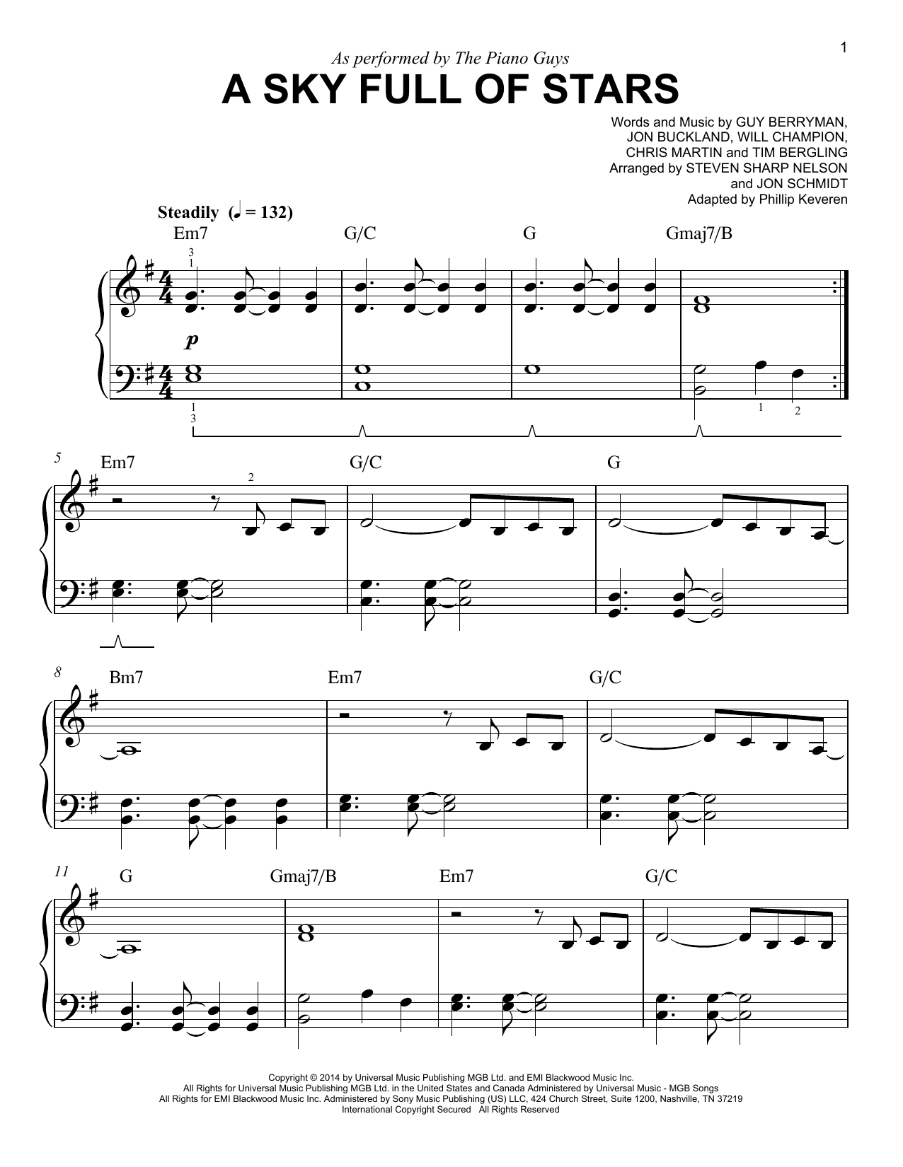 Produktbild zu: A Sky Full Of Stars (arr. Phillip Keveren)