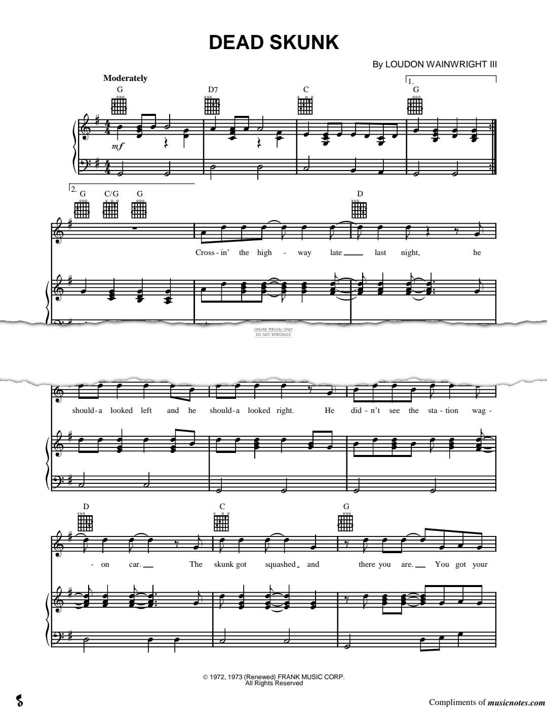 Produktgalerie: Seite 1 von 1 Dead Skunk, Loudon Wainwright III, Chor, Gitarre, Klavier