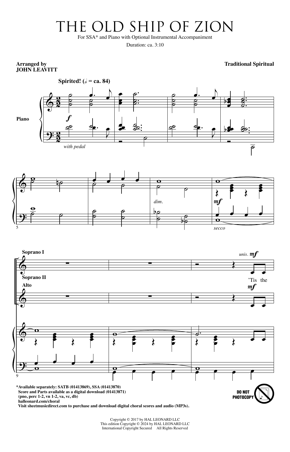 Produktgalerie: Seite 1 von 1 The Old Ship Of Zion (arr. John Leavitt), Traditional Spiritual, Chor