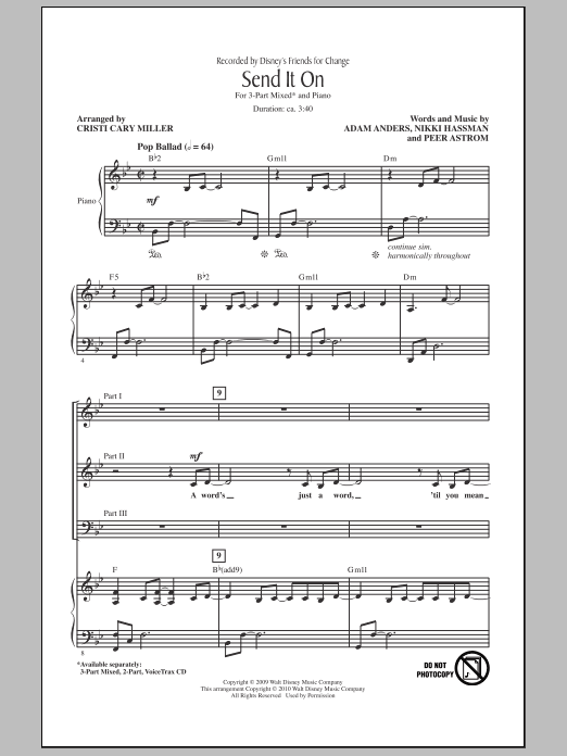 Product picture to: Send It On (arr. Cristi Cary Miller)