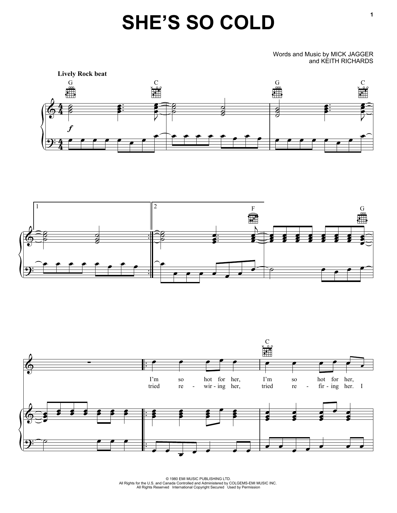 Produktbild zu:  She's So Cold - The Rolling Stones