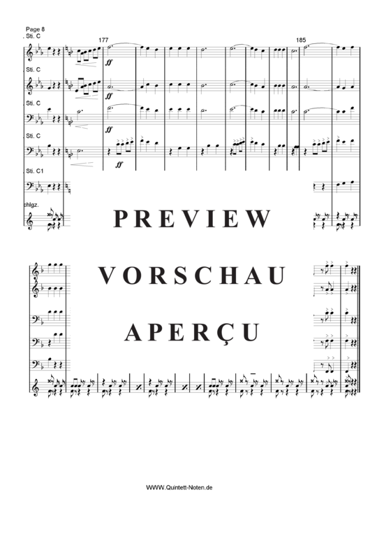 Produktgalerie: Seite 10 von 21 German-Schunkel-Medley , Blasorchester Fatamo, (Blechbläser Quintett - flexible Besetzung)