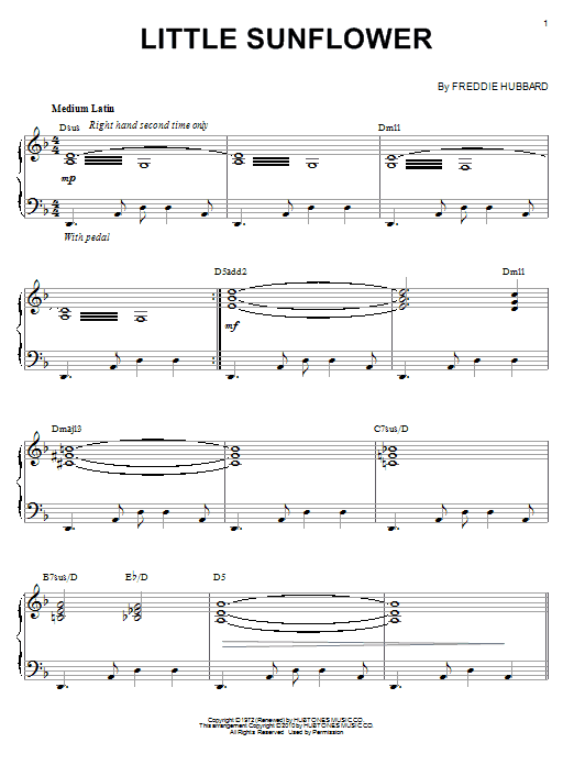 Product gallery: Page 1 of 1 Little Sunflower (arr. Brent Edstrom), Freddie Hubbard
