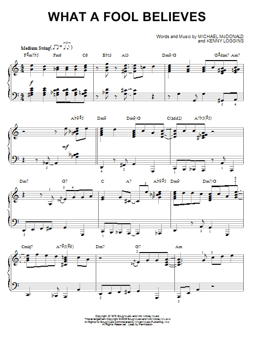 Product gallery: Page 1 of 1 What A Fool Believes [Jazz version] (arr. Brent Edstrom), The Doobie Brothers