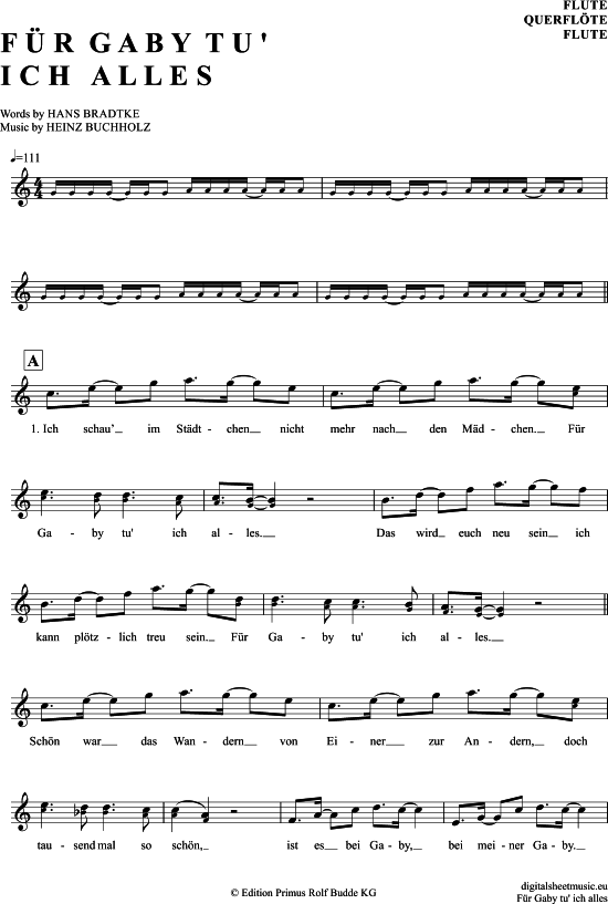 Product gallery: Page 1 of 4 Für Gaby tu ich alles , Böttcher, Gerd, (transverse flute)