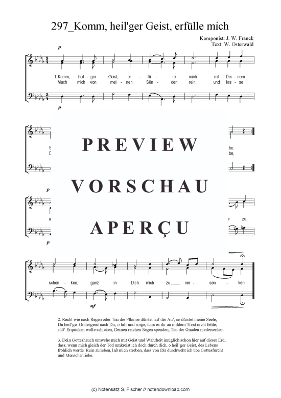 Product picture to: Komm, heil'ger Geist, erfülle mich J. W. Franck / W. Osterwald