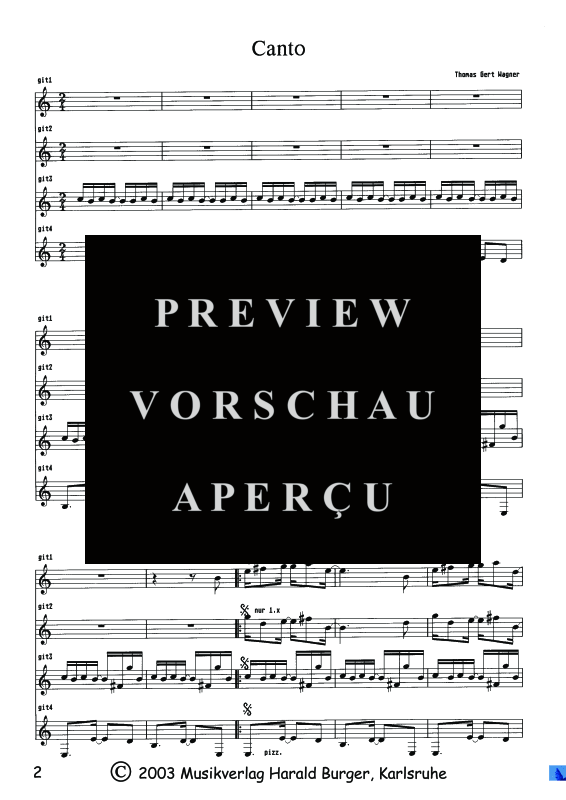 Produktgalerie: Seite 5 von 11 Concertino für 4 Gitarren, , Quartett Gitarre - Partitur