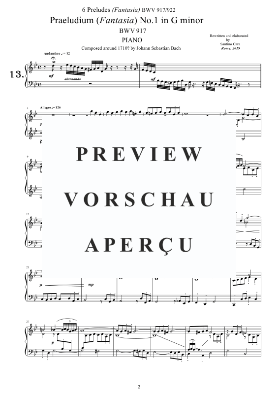 Produktgalerie: Seite 3 von 11 6 Präludien (Fantasia) BWV 917-922, , Klavier/Cembalo Solo