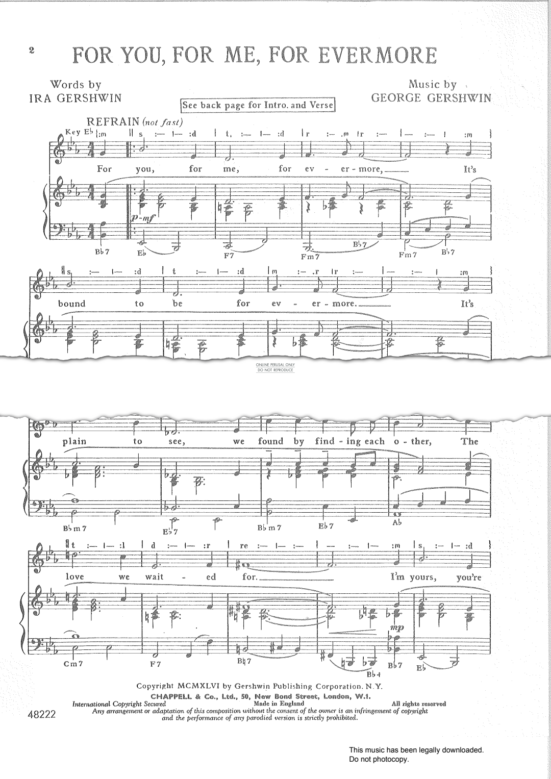 Product picture to: For You, For Me, For Evermore (from 'Lady, Be Good')