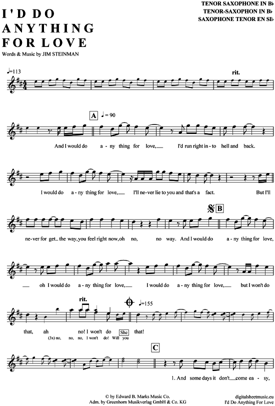 gallery: I´d do anything for love , Meat Loaf, (Tenor-Sax)