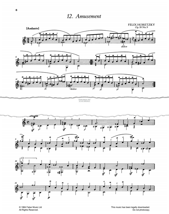 Product gallery: Page 1 of 1 Amusement Op.18, No.9, Felix Horetzky