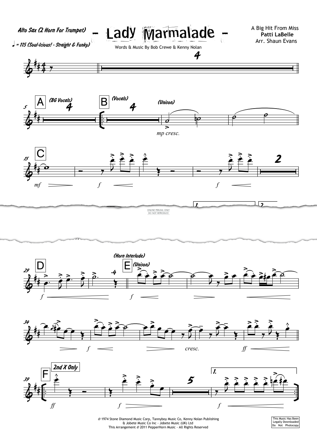 Product gallery: Page 1 of 1 Lady Marmalade, Patti LaBelle