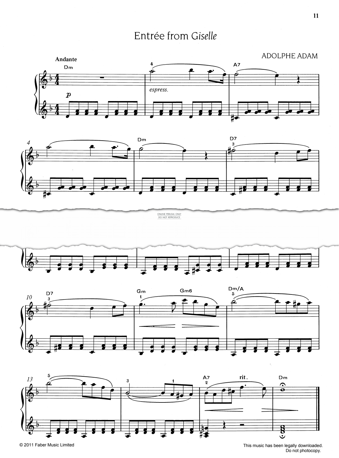 Produktbild zu: Entrée (from 'Giselle')