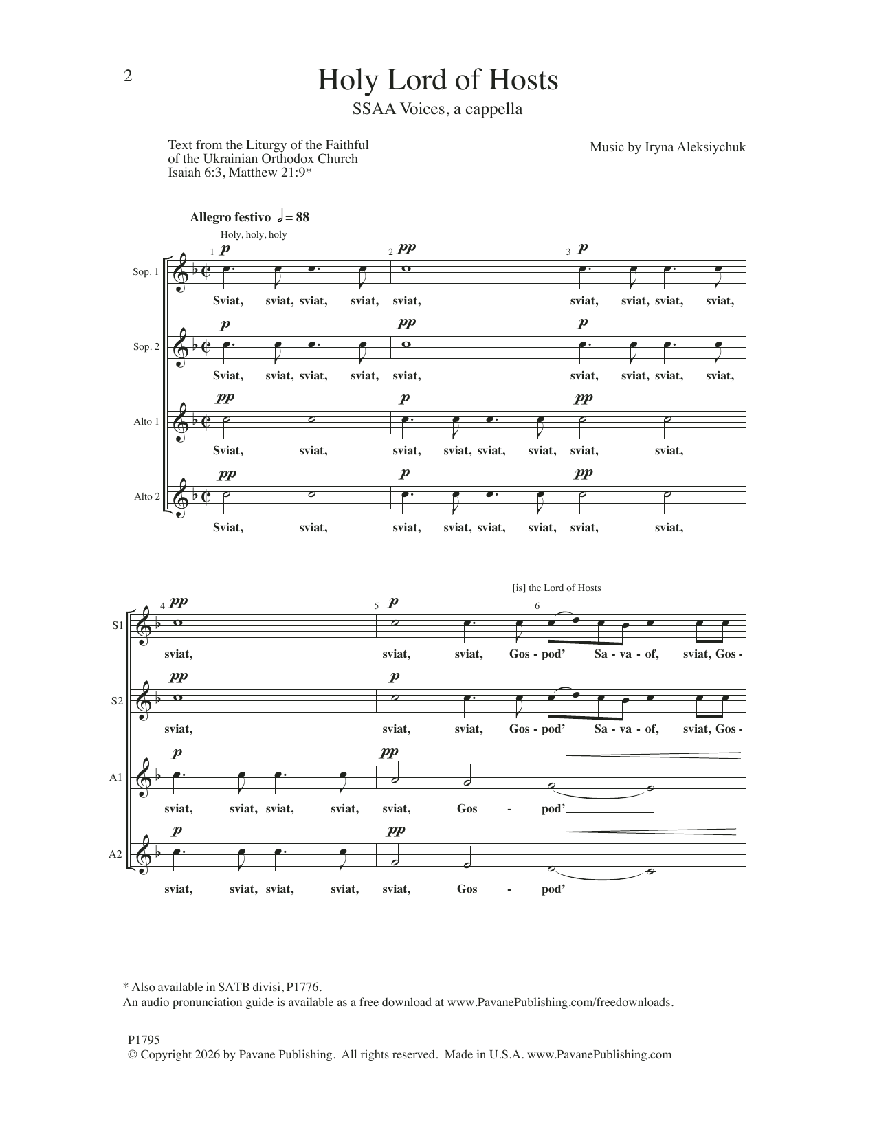 Produktgalerie: Seite 1 von 1 Holy Lord Of Hosts, Iryna Aleksiychuk, Chor