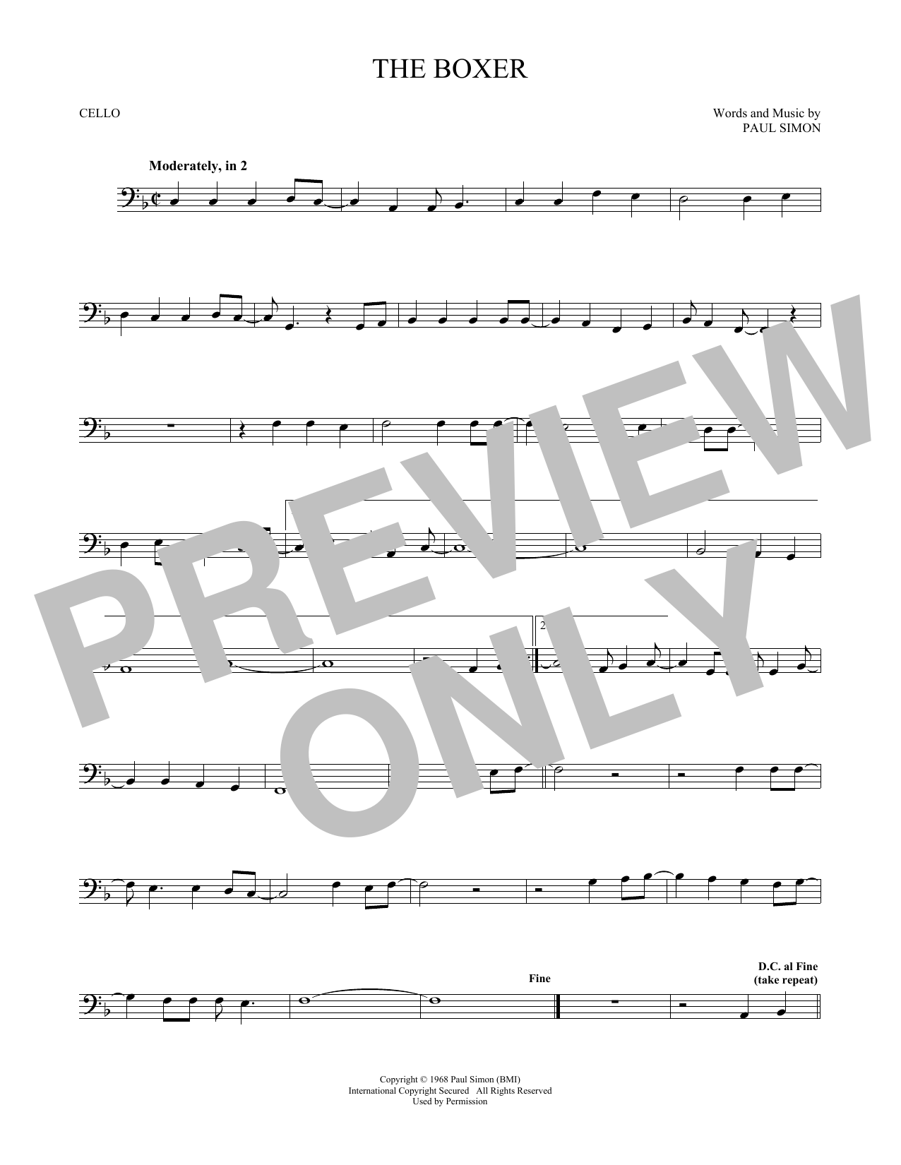 Produktgalerie: Seite 1 von 1 The Boxer, Simon & Garfunkel, Violoncello