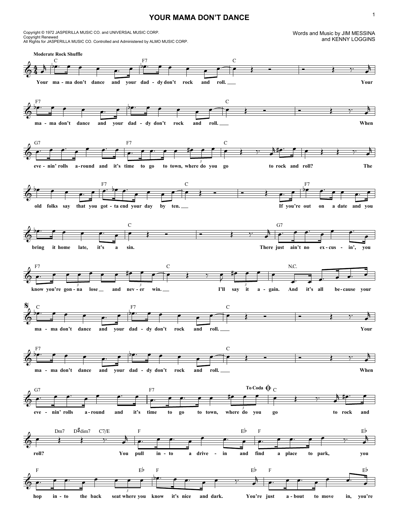 Produktgalerie: Seite 1 von 1 Your Mama Don't Dance, Poison, Melodieinstrument