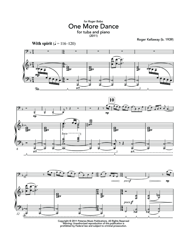 Product gallery: Page 1 of 11 One More Dance, , (tuba and piano)