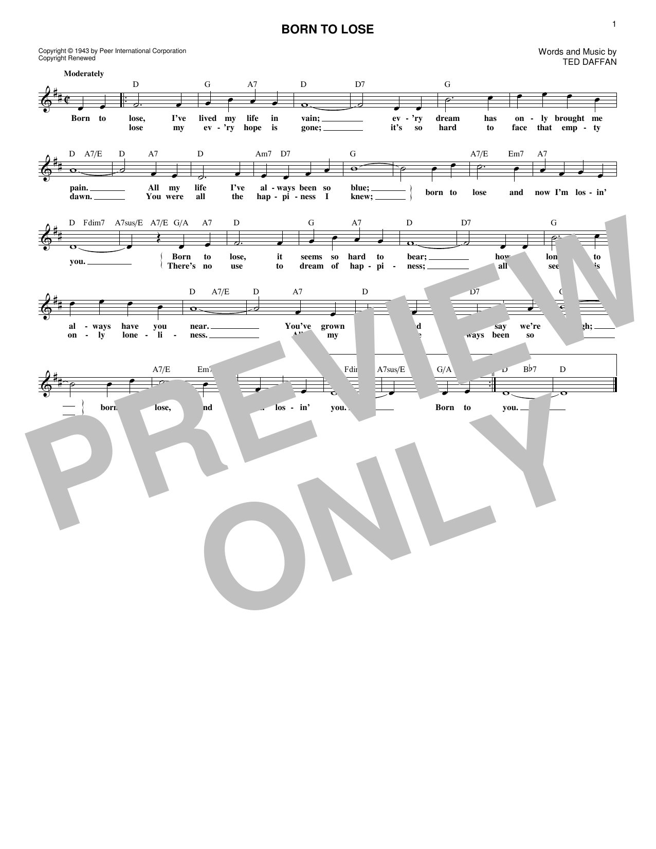 Produktbild zu: Born To Lose
