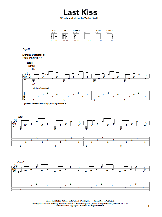 Product gallery: Page 1 of 1 Last Kiss, Taylor Swift