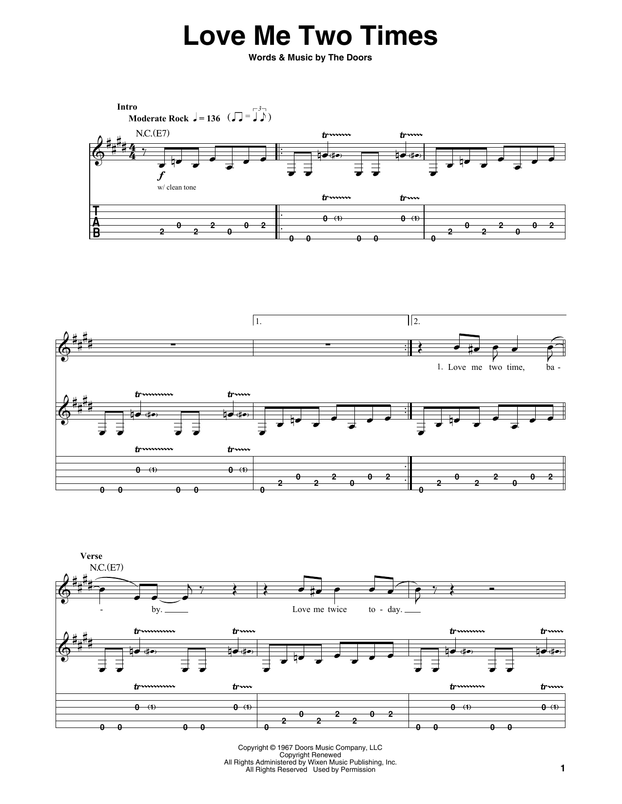 Produktgalerie: Seite 1 von 1 Love Me Two Times, The Doors, Gitarre