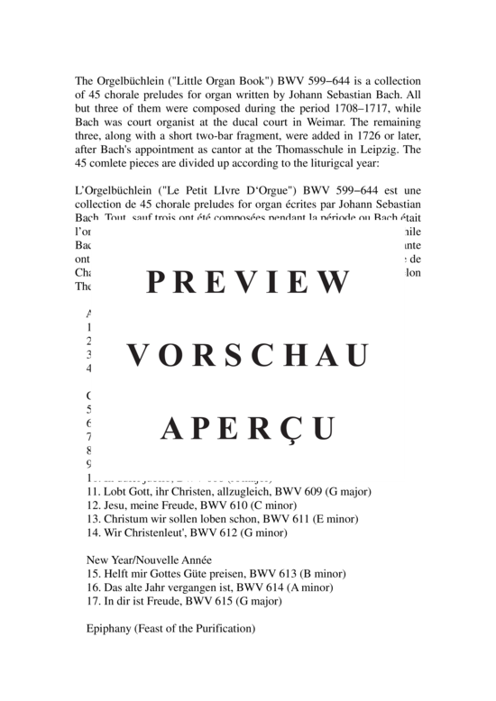 Product gallery: Page 3 of 21 Orgelbuchlein BWV 599-644 45 chorale-prelues , , (Saxophone Quartet)