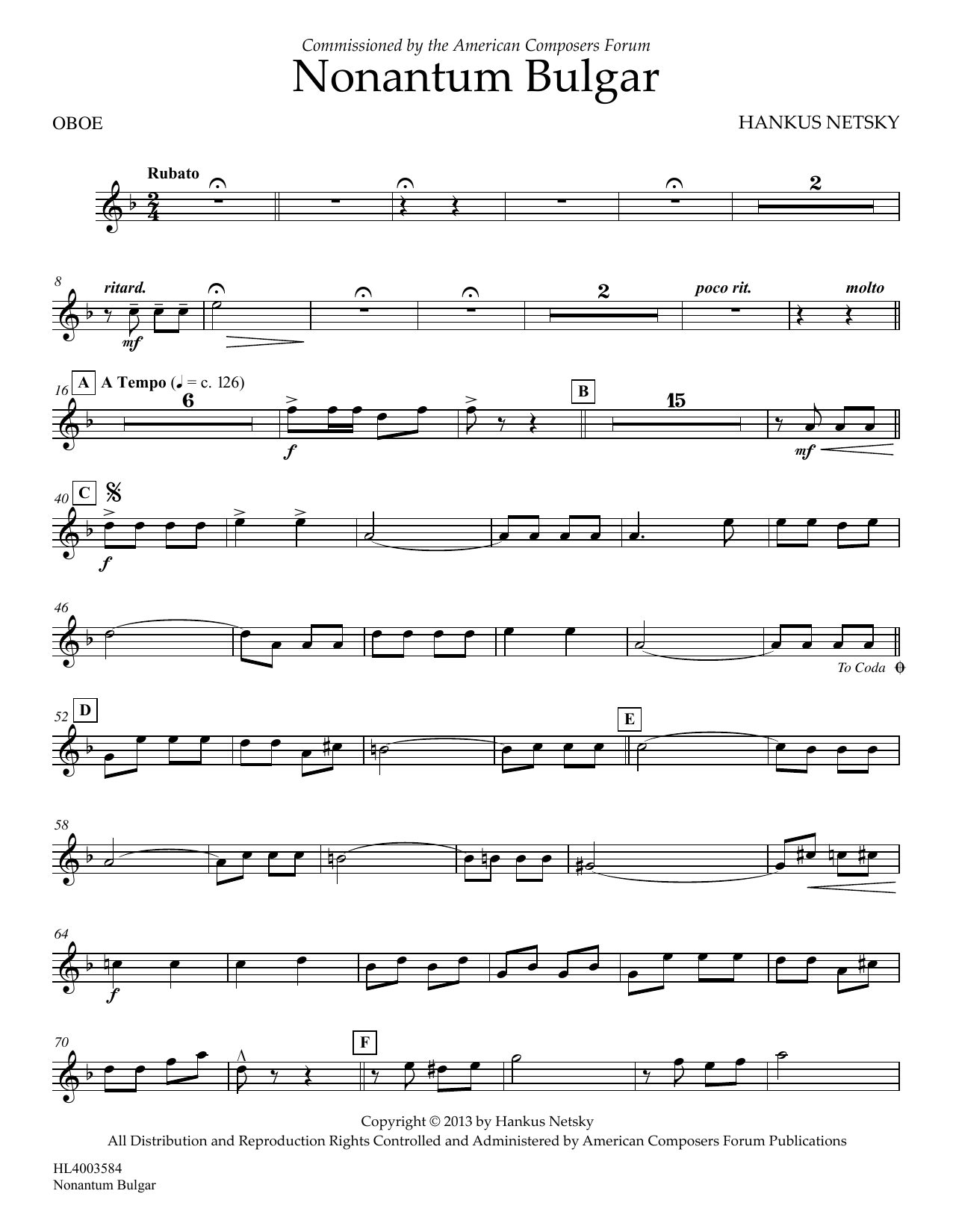 Product picture to: Nonantum Bulgar - Oboe