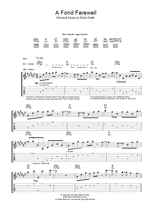 Produktgalerie: Seite 1 von 1 A Fond Farewell, Elliott Smith, Gitarre