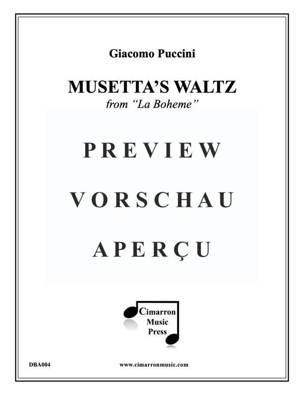 Product gallery: Page 2 of 11 Musetta's Waltz, , Brass Quintet
