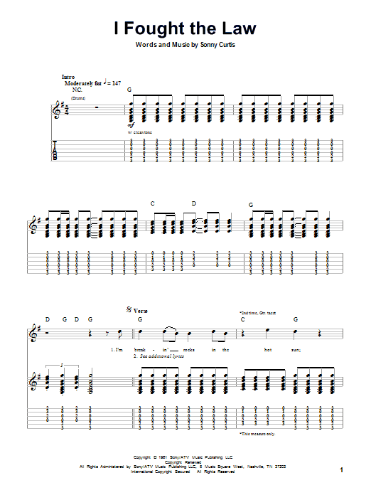 Produktgalerie: Seite 1 von 1 I Fought The Law, Bobby Fuller Four, Gitarre