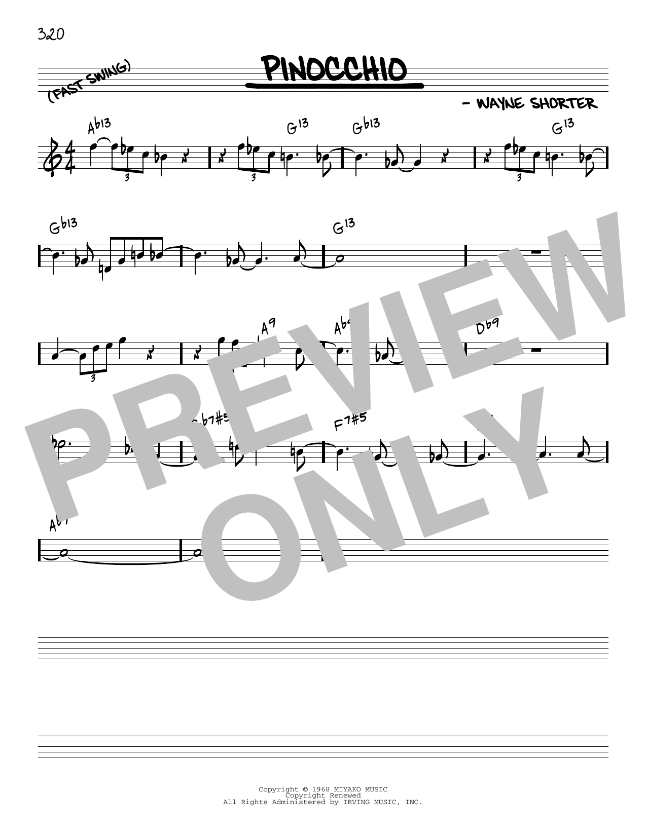 Produktbild zu:  Pinocchio [Reharmonized version] (arr. Jack Grassel) - Wayne Shorter
