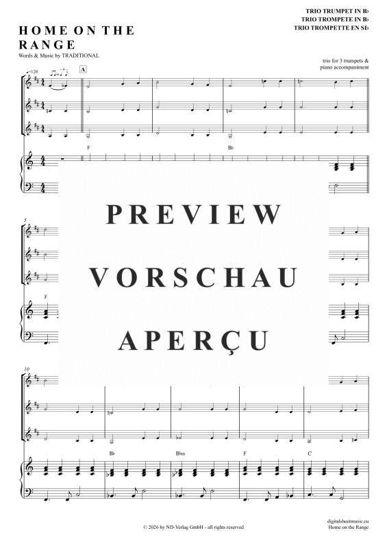 gallery: Home On The Range, American Folk Song, (Trompeten Trio + Klavier)