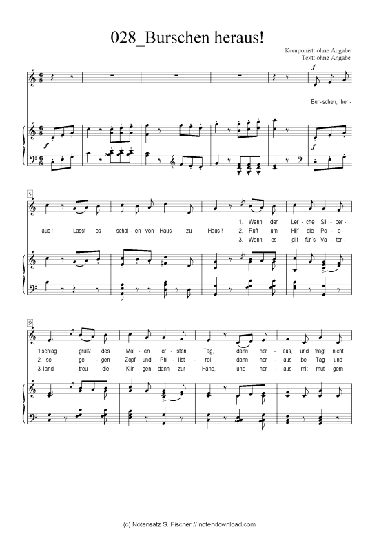 gallery: Burschen heraus! , , Klavier und Gesang