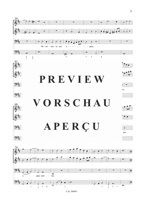 Produktgalerie: Seite 6 von 11 Vox Domini super aquas (Psalm 29), , Gemischtes Ensemble Bass, 2 Violinen und BC