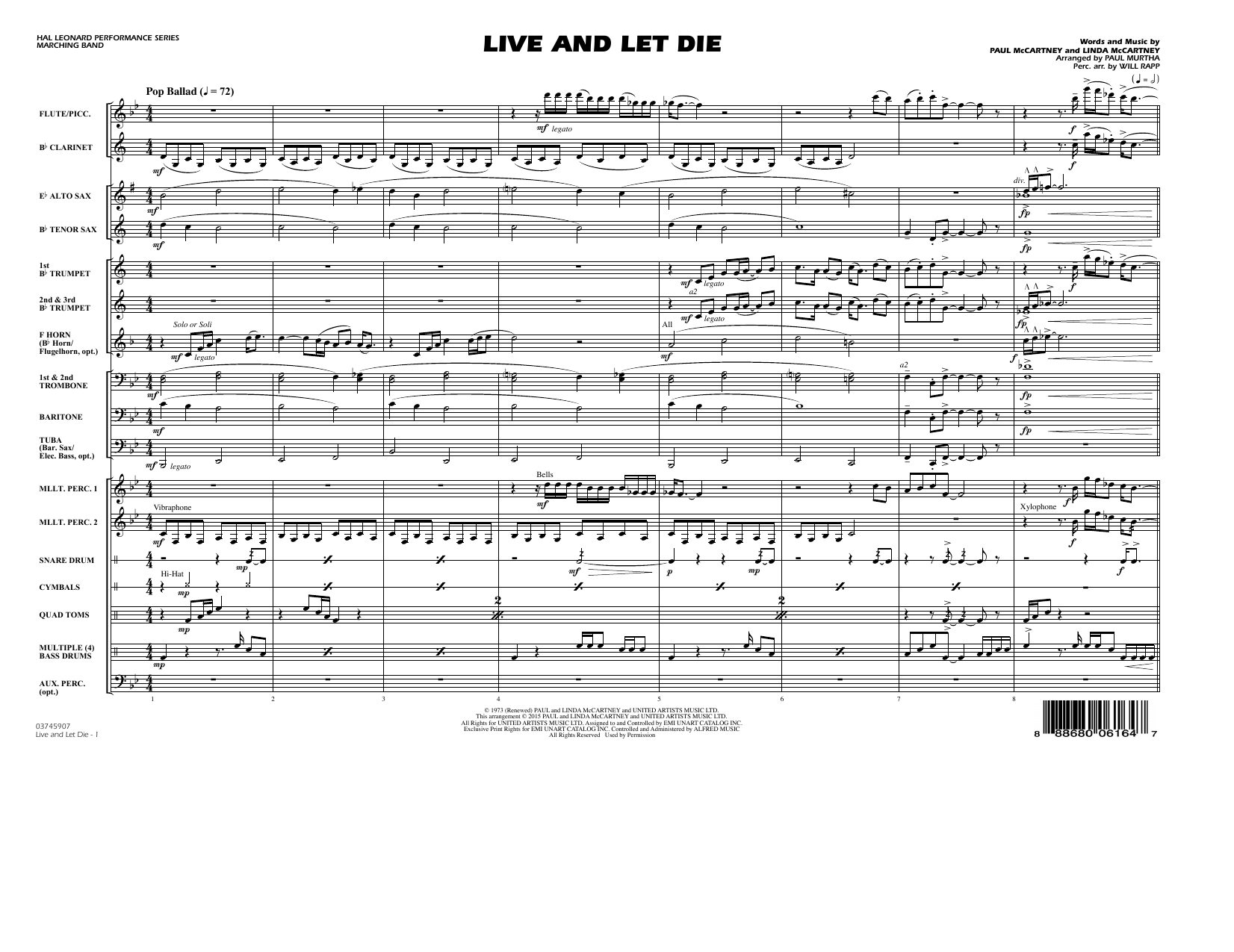 Product picture to: Live and Let Die - Conductor Score (Full Score)