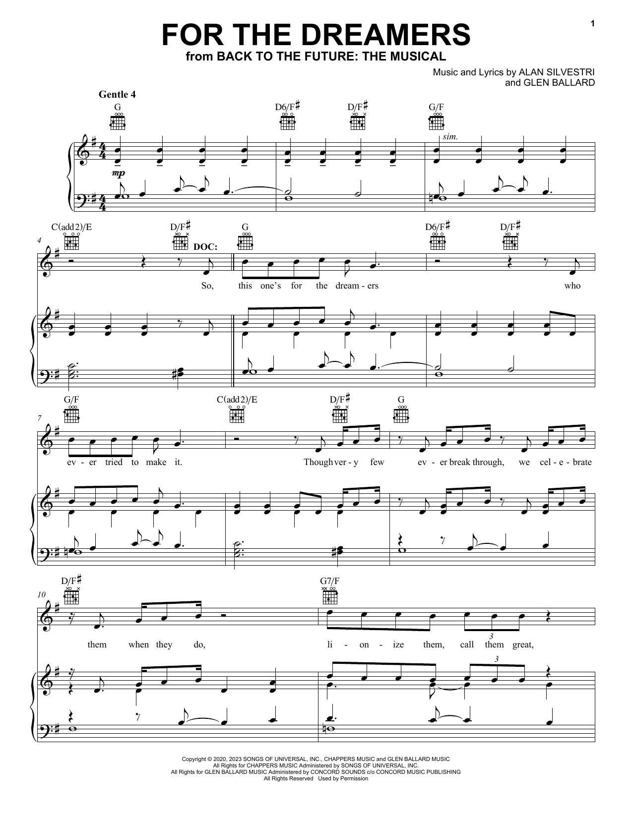 Produktbild zu: For The Dreamers (from Back To The Future: The Musical)