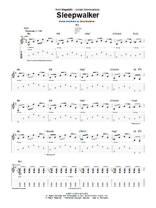 Produktgalerie: Seite 1 von 1 Sleepwalker, Megadeth, Gitarre