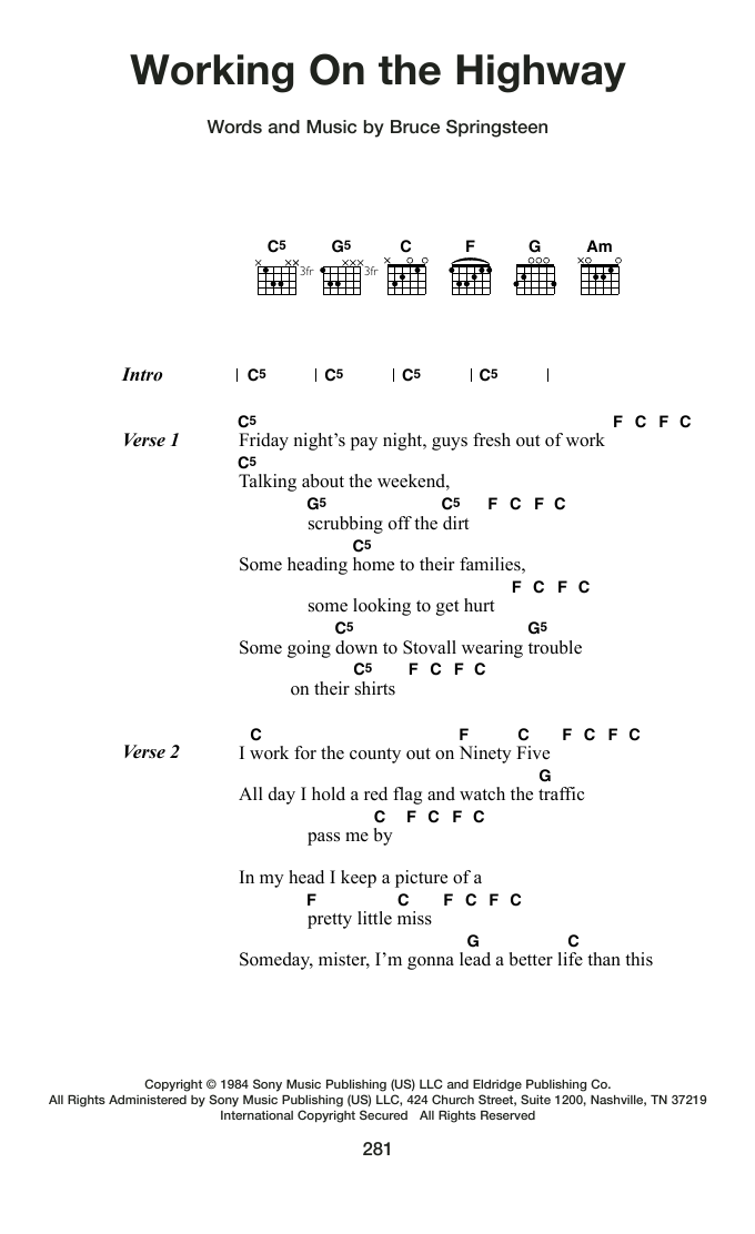 Produktgalerie: Seite 1 von 1 Working On The Highway, Bruce Springsteen, Gitarre