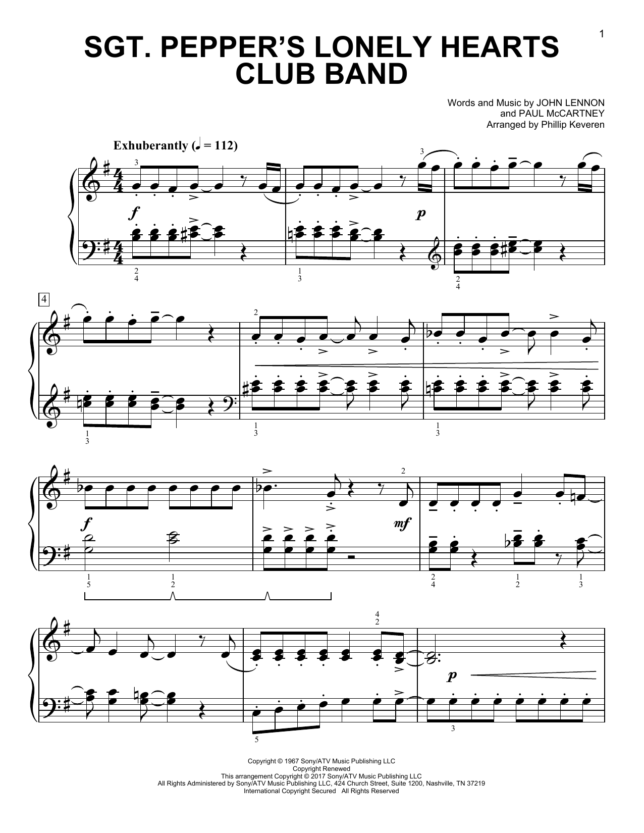 Product picture to: Sgt. Pepper's Lonely Hearts Club Band [Classical version] (arr. Phillip Keveren)