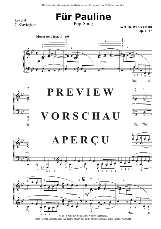 Produktgalerie: Seite 2 von 3 Für Pauline , , Klavier Solo