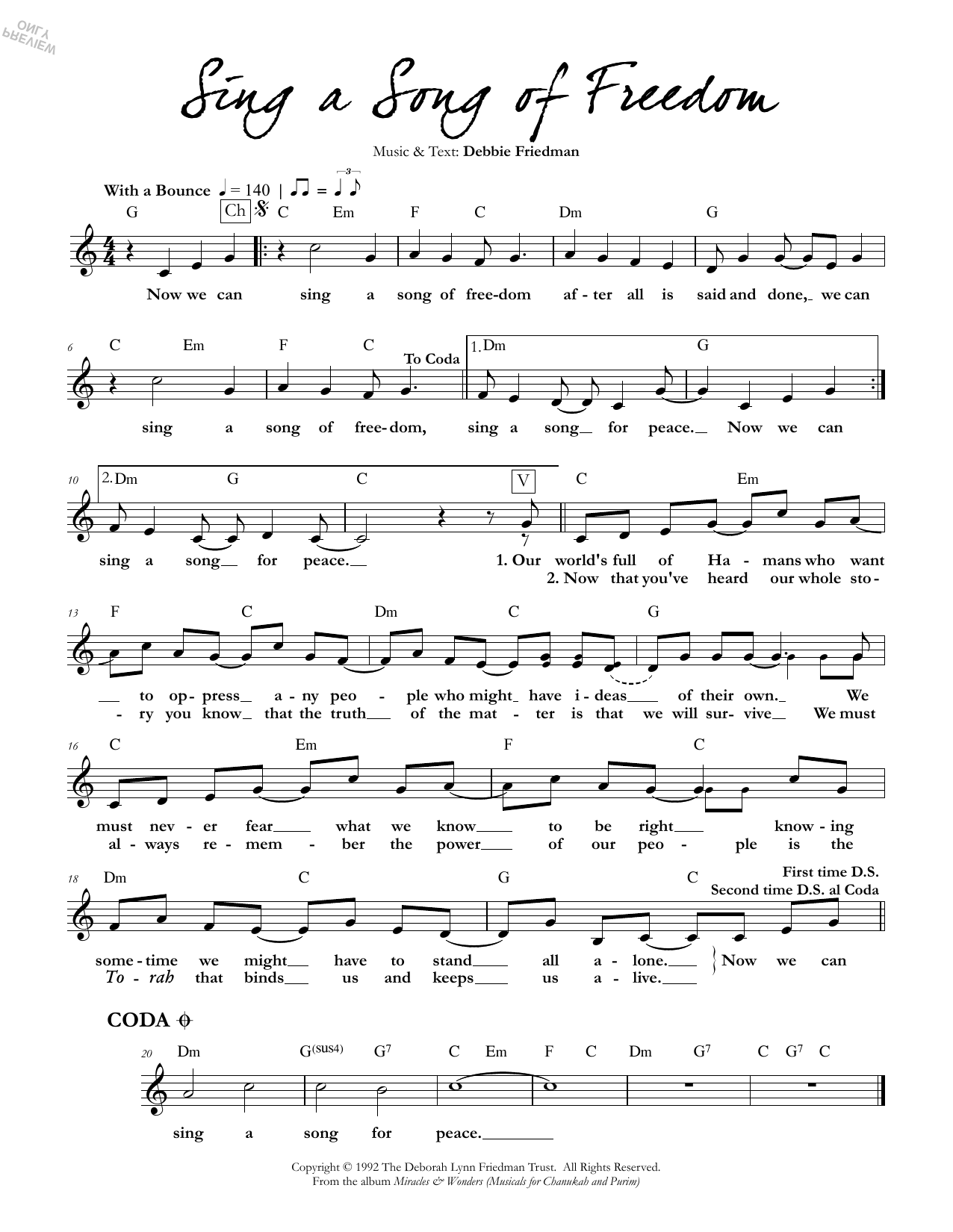 Product gallery: Page 1 of 1 Sing a Song of Freedom, Debbie Friedman