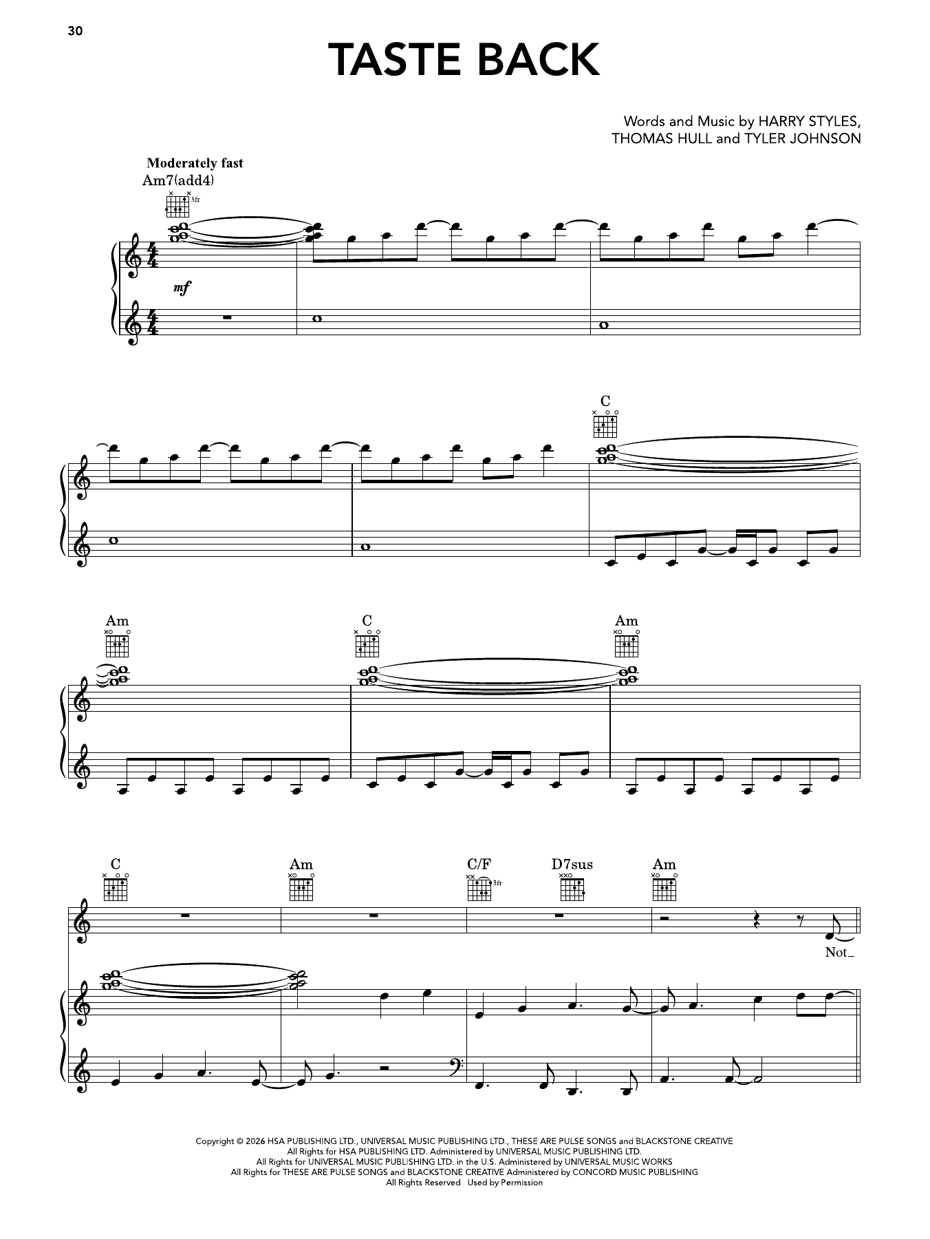 Produktgalerie: Seite 1 von 1 Taste Back, Harry Styles, Gesang, Gitarre, Klavier