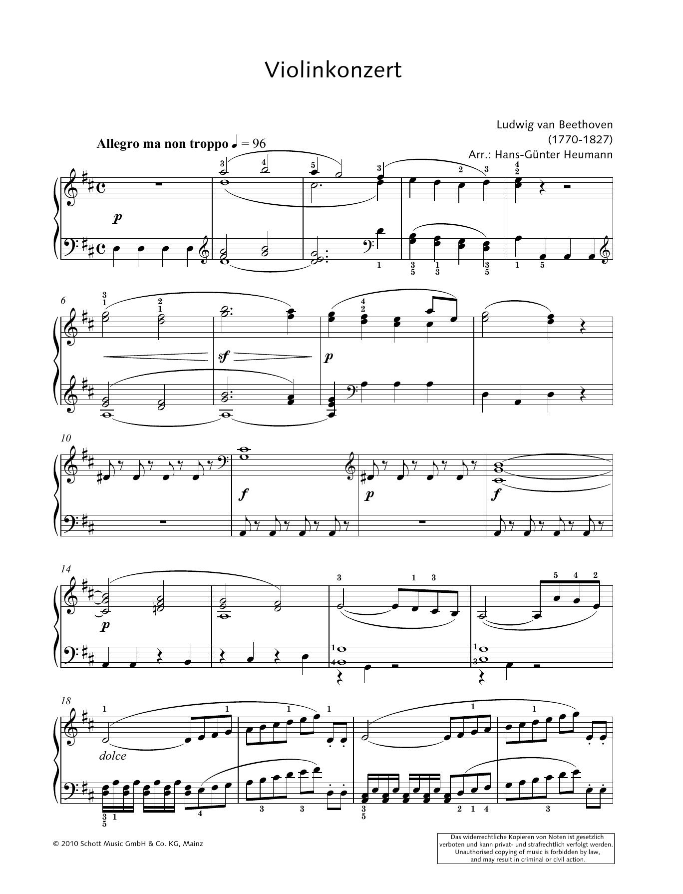 Product gallery: Page 1 of 1 Concerto for Violin and Orchestra in D major, Ludwig van Beethoven